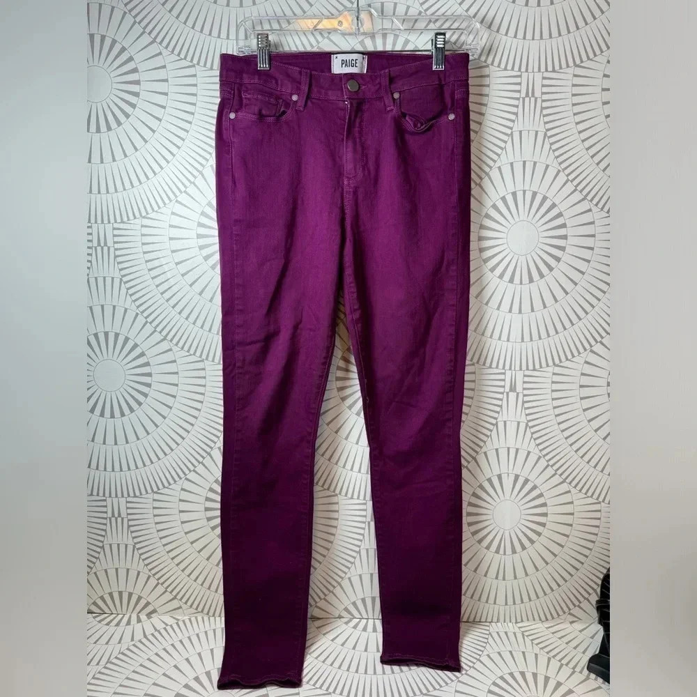 PAIGE Women’s Purple Hoxton Ultra Skinny Jeans Size 29 - Picture 1 of 7